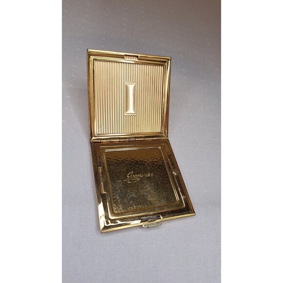 VINTAGE 1950'S MOTHER-OF-PEARL MULTICOLOR COMPACT BY EVANS MADE IN THE USA - Picture 4 of 7